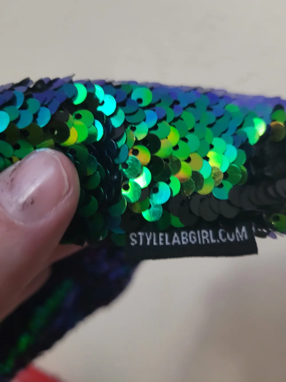 Green-Blue Iridescent Sequin Zip Pouch